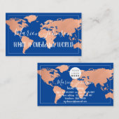 Visite World Globe Carte Agence de Voyage Rose de cuivre  (Devant / Derrière)