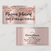 Visite World Globe Carte Agence de Voyage Rose Fame Rose  (Devant / Derrière)