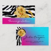 Visite Zèbre blond rose rouge de bronzage de carte de (Devant / Derrière)