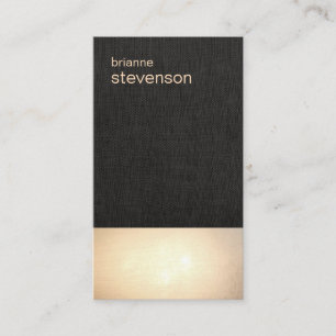 Visite Zen Gold Glow Minimaliste Faux Linen Carte de visi