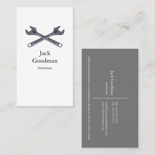 visitekaartje (Voorkant / Achterkant)