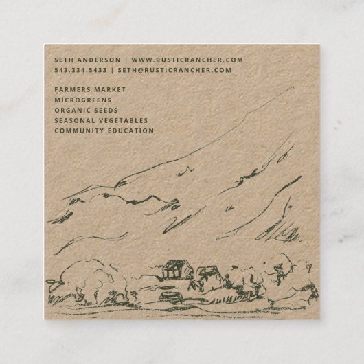 visitekaartje 1 | Rustic Rancher (Achterkant)