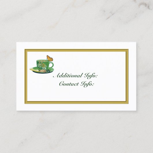 Visitekaartje 2 van de Groene & Witte Koffiebeker (Achterkant)