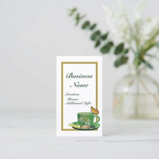 Visitekaartje 2 van de Groene & Witte Koffiebeker (Staand voorkant)