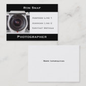 Visitekaartje 80s camera fotografen (Voorkant / Achterkant)