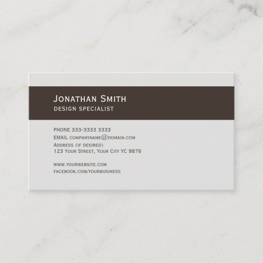 Visitekaartje, aanpasbaar fotomeubilair visitekaartje (Voorkant)