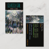 visitekaartje Abstract Gal Disco Ball Blue (Voorkant / Achterkant)