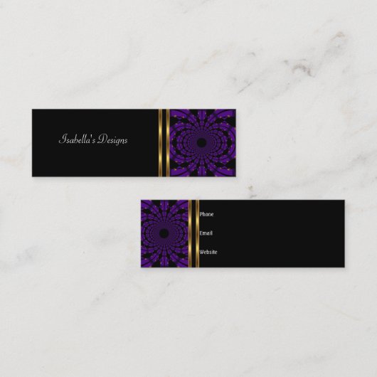 Visitekaartje Abstract Paarse Goud Skinny (Voorkant / Achterkant)