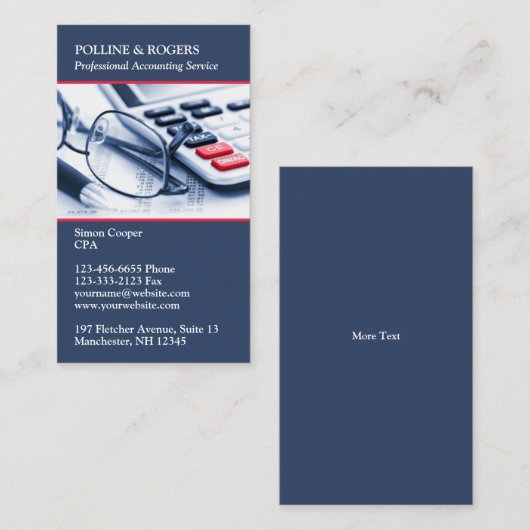 Visitekaartje accountant (Voorkant / Achterkant)
