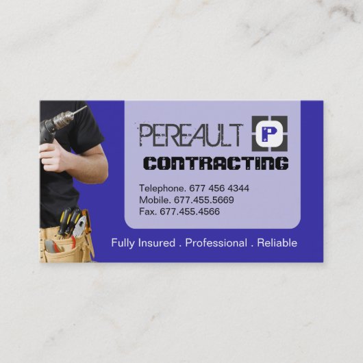VISITEKAARTJE ALGEMENE CONTRACTOR (Voorkant)