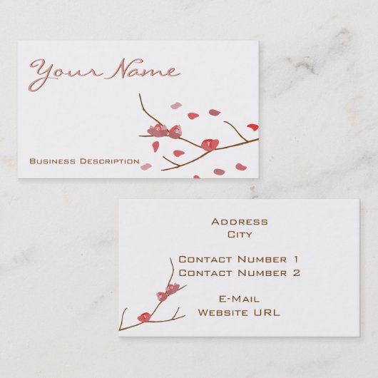 Visitekaartje amandelbloemen (Voorkant / Achterkant)