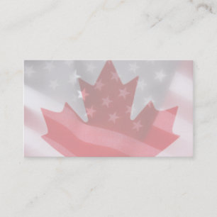 Visitekaartje Amerikaanse en Canadese vlaggen