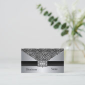 Visitekaartje Animal Skin Silver Black (Staand voorkant)