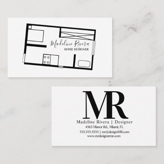 Visitekaartje Architecture Floor Plan Designer (Voorkant / Achterkant)