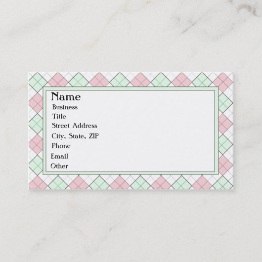 Visitekaartje Argyle (Voorkant)