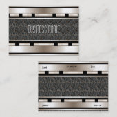 Visitekaartje Art Deco Black Cream Leather (Voorkant / Achterkant)