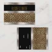 Visitekaartje Art Deco Black Leopard Skin (Voorkant / Achterkant)