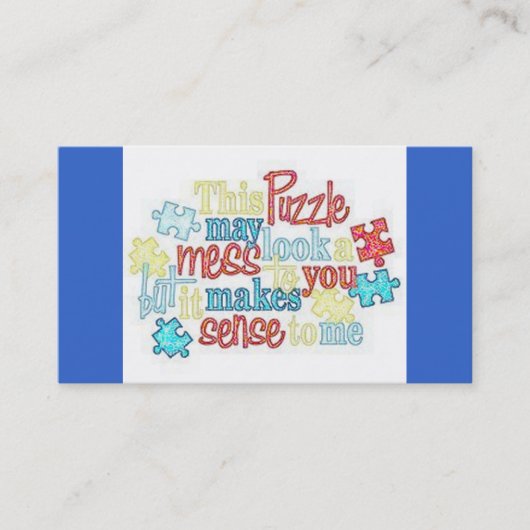 Visitekaartje Autism Facts (Voorkant)