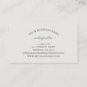 Visitekaartje bakkerij Pastry Chef Baker Ingredien (Achterkant)