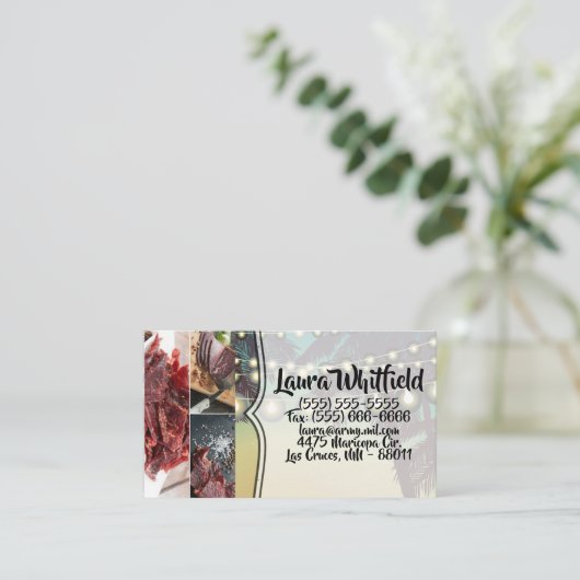 Visitekaartje Beach Sunset Palm String Lights (Staand voorkant)