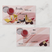 Visitekaartje beauty make-up roze (Voorkant / Achterkant)