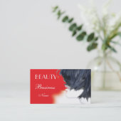 Visitekaartje Beauty Rood Zwart Wit (Staand voorkant)