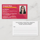 Visitekaartje belastingvoorbereiding (Preparer) Fo (Voorkant / Achterkant)