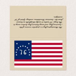 visitekaartje Bennington-vlag - "Tent Style Card"