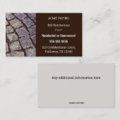 Visitekaartje bewerkbare pavers (Voorkant / Achterkant)