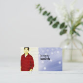 Visitekaartje blauw gloed (Staand voorkant)