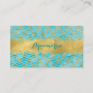 Visitekaartje Blauw Groen en Goud Golven
