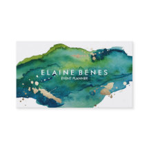 Visitekaartje Blauw groen en goudplatter