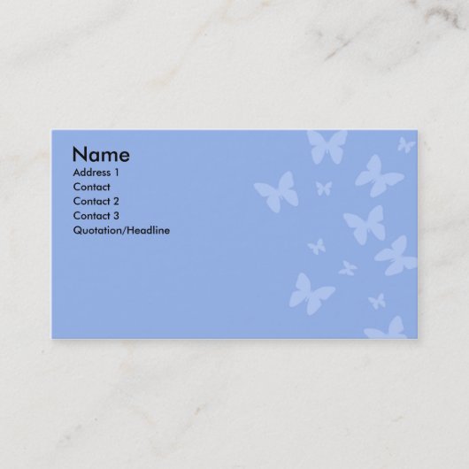 Visitekaartje Blauwe Butterflies (Voorkant)