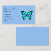 Visitekaartje blauwe vlinder (Voorkant / Achterkant)