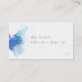 Visitekaartje blauwe Waterverf (Achterkant)