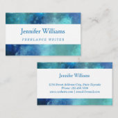 Visitekaartje blauwe Waterverf (Voorkant / Achterkant)