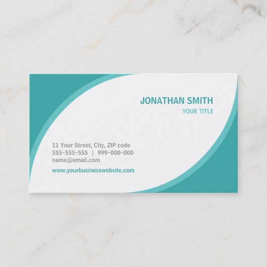 Visitekaartje blauwgroen hoeken (Voorkant)