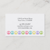 Visitekaartje blauwgroen vredessymbool (Achterkant)