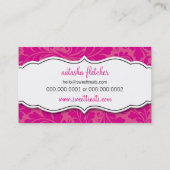 VISITEKAARTJE  bloeiende cupcake heet roze (Achterkant)