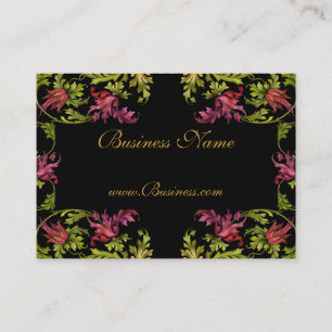 Visitekaartje  Bloemen Lijst Zwart Goud Roze