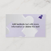 visitekaartje Blue Puzzle Piece Logo (Achterkant)