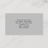 Visitekaartje boekhouder boekhouder achterblad (Achterkant)