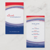 VISITEKAARTJE Bold Modern Curve Navy Red (Voorkant / Achterkant)