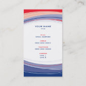 VISITEKAARTJE Bold Modern Curve Navy Red (Achterkant)