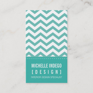 VISITEKAARTJE Bold Trendy Chevron Strepen Jade