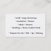 Visitekaartje cateringbedrijf (Achterkant)