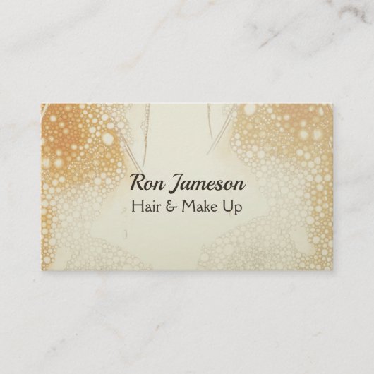 Visitekaartje Champagne Bubbles Gold Tan (Voorkant)