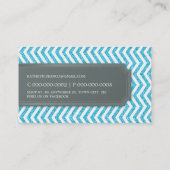 VISITEKAARTJE Chevron Stripe Aqua Glitter Effect (Achterkant)