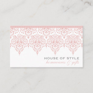 VISITEKAARTJE classy damask bord roze