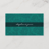 VISITEKAARTJE classy flourish emerald roze zwart (Achterkant)
